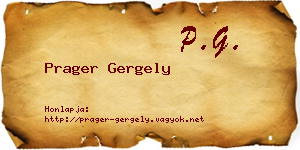 Prager Gergely névjegykártya